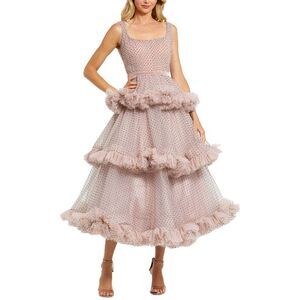 Mac Duggal Pink Ruffled Mini Dress